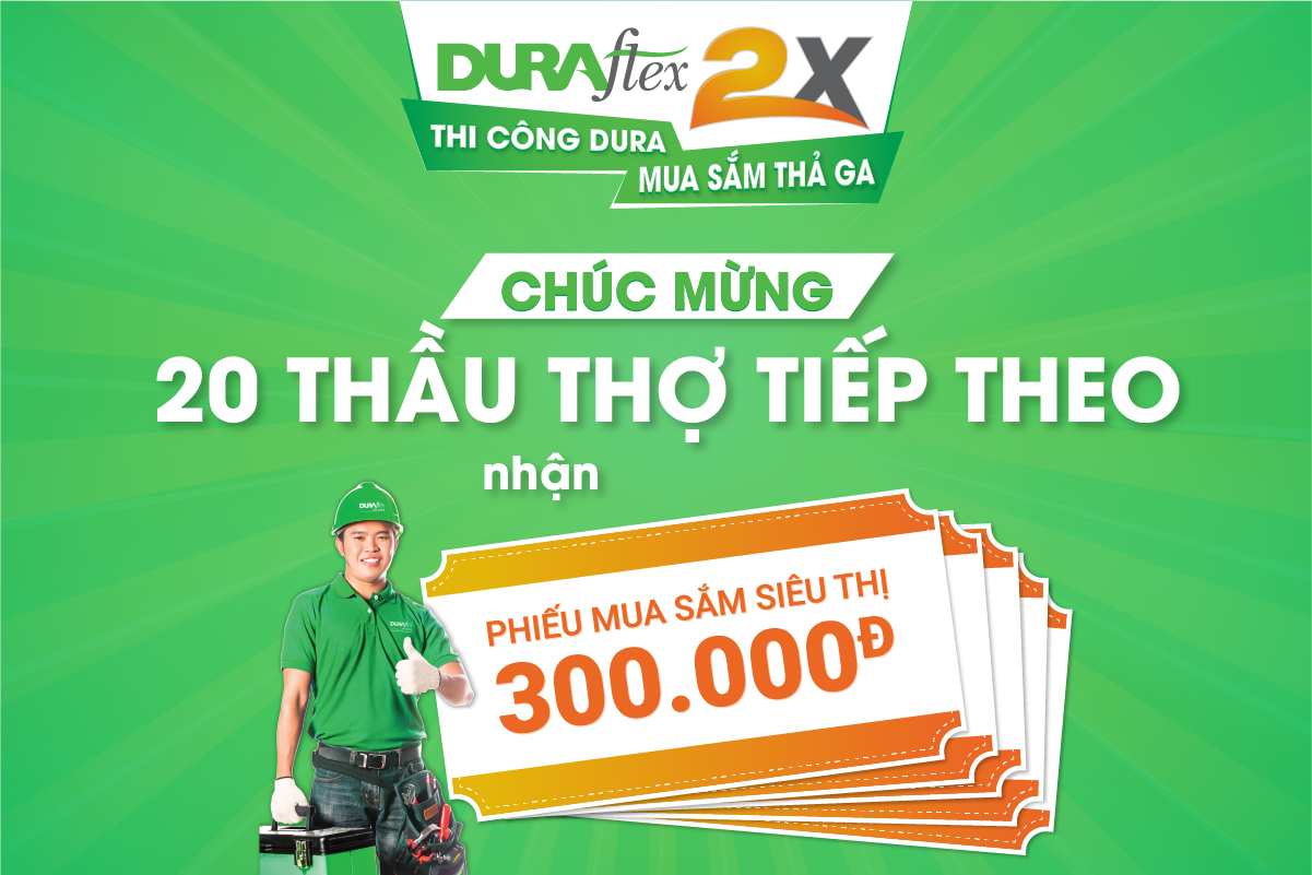 PHIẾU SIÊU THỊ 300K TIẾP TỤC TRAO CHO CÁC CÔNG TRÌNH SỬ DỤNG TẤM XI MĂNG DURAflex