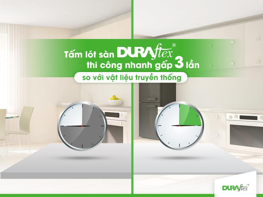 tấm lót sàn nhà xi măng Cemboard DURAflex thi công nhanh chóng gấp 3 lần