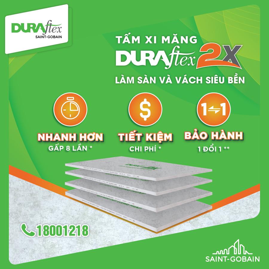 tấm lót sàn nhà xi măng Cemboard DURAflex 2X giúp tiết kiệm 30% chi phí thi công